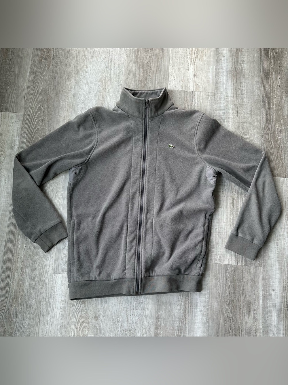 Lacoste Gray Full Zip Fleece Jacket Size 6 L/XL